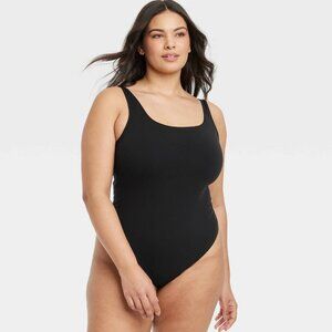 XXL - Womens Luxe 4-Way Stretch Tank Bodysuit - Auden - Black